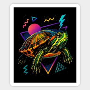 Retro Neon Florida Red Bellied Turtle Magnet